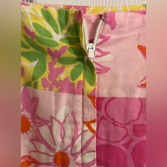 Lilly Pulitzer Pink and Green Floral Patchwork Skirt Size 8‎ - Picture 6 of 11